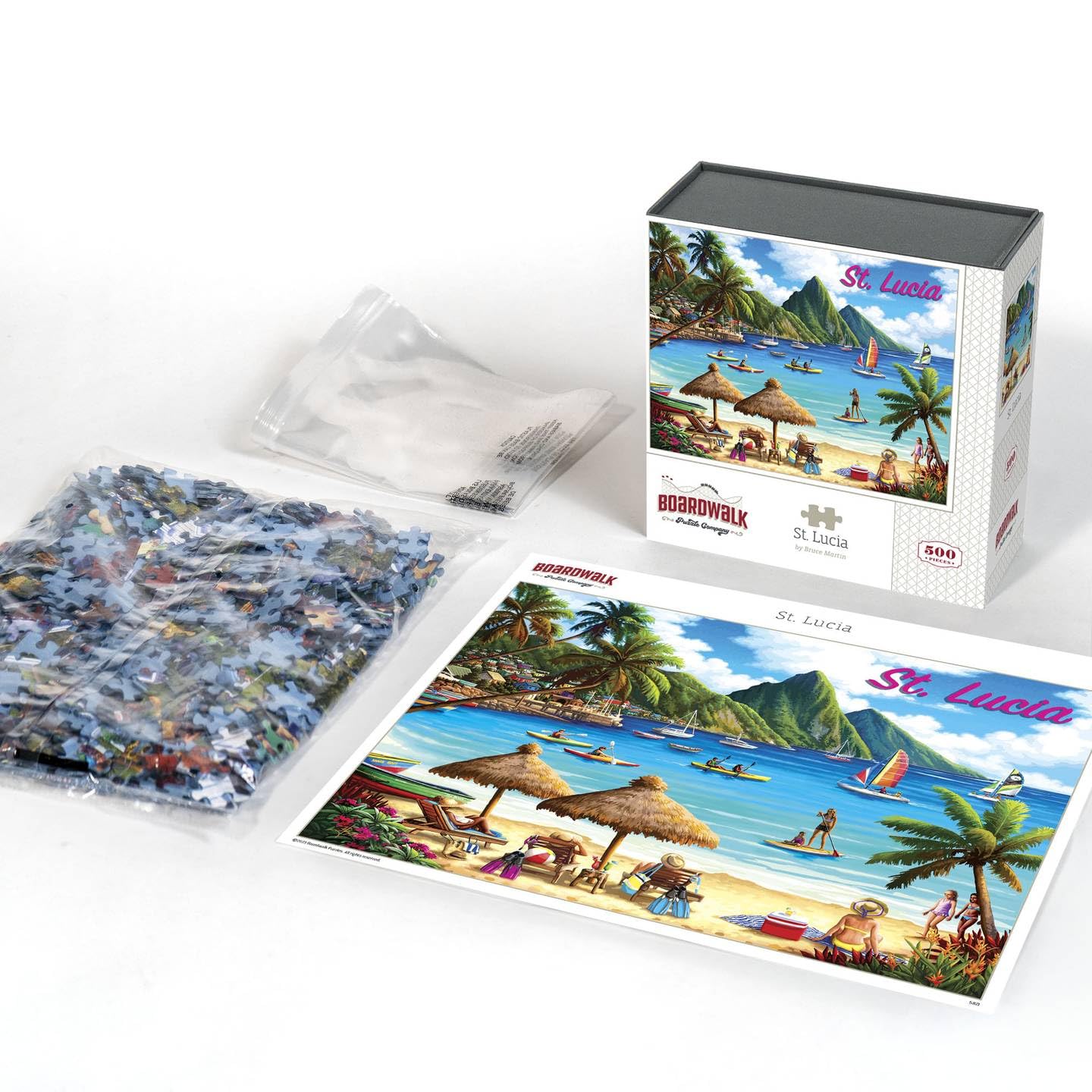 misanthrope 公認海賊盤 St Lucia - 500 Piece Jigsaw Puzzle by Boardwalk Puzzle Company